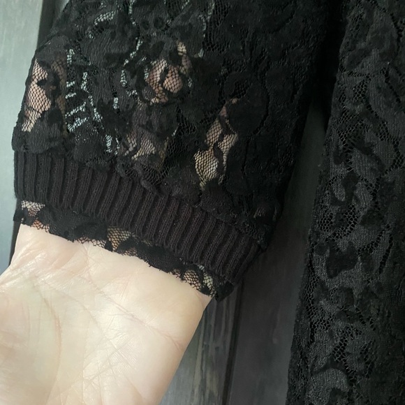 American Rag Classic Black lace 3/4 sleeve cardigan, NWT, sz 3X - Picture 7 of 8